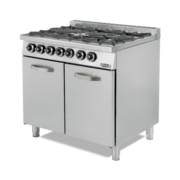 6 Burner Gas Range with Oven - 90 cm